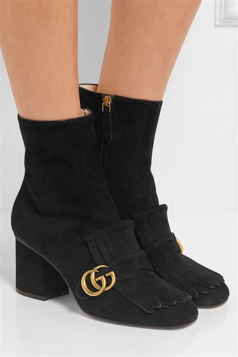 gucci fringed suede ankle boots|Gucci ankle boots women.